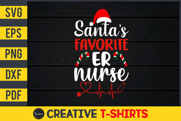 Santa's Favorite ER Nurse Graphics and Print Templates