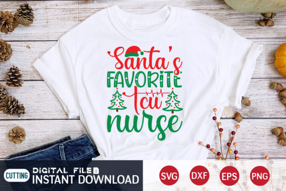 Santa’s Favorite ICU Nurse SVG – A Versatile Graphic for T-Shirt Designs