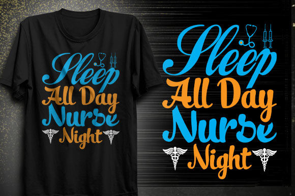 Sleep All Day Nurse Night Svg Design